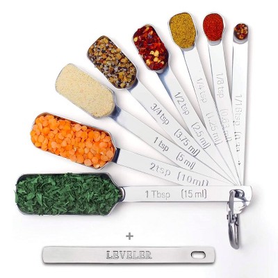 2LB Depot Stainless Steel Measuring Spoons Set - 9 Piece - Silver