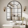 BEAUTYPEAK 36" x 24" Arched Windowpane Mirror Decor Wall Mirror, Black - 2 of 4