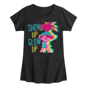 Girls' - Trolls - Show Up Glow Up Poppy Fitted Short Sleeve Graphic T-Shirt - 1 of 4