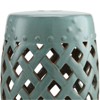 CAVINAS Modern Ceramic Patio End Table,13"x18" Woven Lattice Outdoor Side Table,Durable Small Patio Table for Garden,Patio Decor - 3 of 4