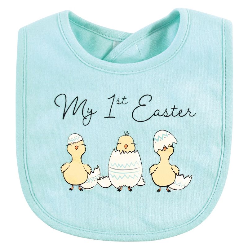 Hudson Baby Infant Girl Cotton Bib and Sock Set, Easter Chicks, One Size, 5 of 8