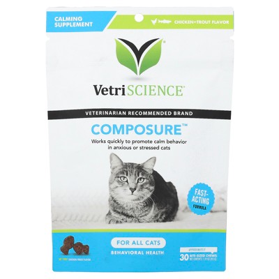 Vetriscience Composure™, For All Cats, Chicken + Trout, 30 Bite-Sized Chews, 1.59 oz (45 g)