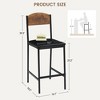 Bar Stools Set of 4, 25.2 Inch Counter Height Bar Stools with Back and Footrest - 2 of 4