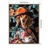 Amanti Art Tea Time Dachshund by Mowzu  Framed Canvas Wall Art - 3 of 4