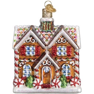 Old World Christmas Glass Blown Ornament for Christmas Tree, Christmastime Cottage - 1 of 4