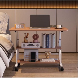 Home-Use Adjustable Height Mobile Study Desk Home-Use Height-Adjustable Simple Small Desk for Elderly Bedrooms Study & Office Desk - 1 of 1