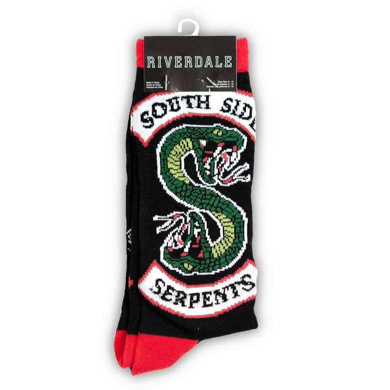 Hypnotic Socks Riverdale South Side Serpents Crew Socks - Mens Black Casual Tube Socks - 1 Pair, 2 of 8
