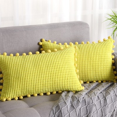 2 Pack Pom Pom Decorative Throw Pillow Covers