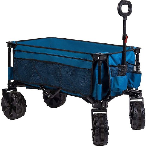Timber Ridge TR-21727-BLUE 4.5 Cubic Foot Steel Frame Large Capacity All Terrain Foldable Collapsible Camping Storage Wagon, Blue - image 1 of 2