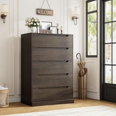 Tall 4-Drawer Dresser, Freestanding Vertical Storage Cabinet for Bedroom, Closet, Living Room, Hallway, or Entryway