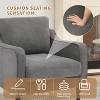 Mid-Century Modern Accent Chair with High Back, Linen Upholstered Armchair for Living Room, Bedroom or Study, Compact Comfort Reading Chair - 4 of 4