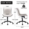 YOUNIKE Modern Home Office Chair Adjustable Swivel Desk Chair Leather Rolling Task Vanity Chair Seat Size 19.49"Wx16.93"Dx(17.91-22.64)"H - 2 of 4