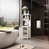 KWPZQEB 52" H Tall Bathroom Storage Cabinet with Doors and Shelves, Bamboo Cabinet, Freestanding Floor Bathroom Cabinet for Living Room - 3 of 4