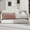 TIRAMISUBEST Upholstered Twin XL Size Daybed with LED Light and Trundle Bed, Button Tufted Bed Frame - 2 of 4