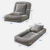 Upholstered Human Dog Bed for Adult & Pets, Large Chenille Tatami Bean Bag Bed with 5 Adjustable Position, 2 Pillows,Lounge Chaise with Memory Foam - 4 of 4