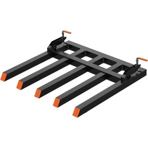 COZONY Clamp On Debris Forks for 48" Bucket, 2500 lbs Capacity, 5 Tines, Heavy Duty Pallet Fork Attachment for Tractor Loader, Skid Steer, Black - 1 of 4
