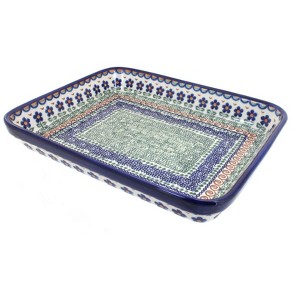 Blue Rose Polish Pottery 150 Vena Large Rectangular Baker - 1 of 1