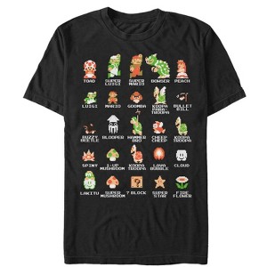 Men's Nintendo Super Mario Bros Character Guide T-Shirt - 1 of 4
