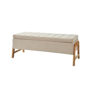 Nana Storage Bench With Solid Wood Legs | ARTFUL LIVING DESIGN - 1 of 4