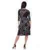 REKUCCI Women's Flippy Fit and Flare Dress with 3/4 Sleeves – Stylish Knee-Length Everyday Dress - 3 of 4