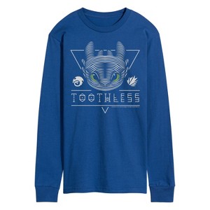 Men's - How to Train Your Dragon - Toothless Line Art Long Sleeve Graphic T-Shirt - 1 of 4