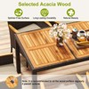 Tangkula 9 Pieces Patio Dining Set for 8 Outdoor Rectangular Acacia Wood Table and PE Rattan Chairs with Umbrella Hole - 4 of 4