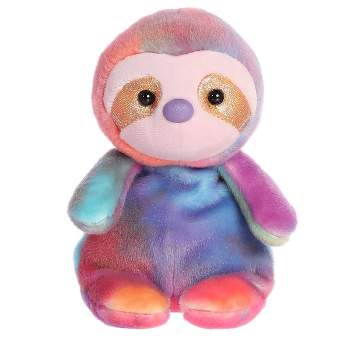 Aurora Small Figgy Sloth Jammies Vibrant Stuffed Animal Rainbow 8"