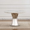 Dolonm 47" Round Modern Marble Dining Table with Stainless Steel Base for Kitchen Dining Room - 3 of 4