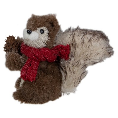 Northlight 6" Standing Squirrel with Pinecone and Red Scarf Tabletop Christmas Figurine