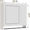 MaseiKar Lighted Bathroom Medicine Cabinet with Mirror, Wall-Mounted Bathroom Wall Cabinet with Mirror Doors, Adjustable Shelves, Towel Bar, White - 2 of 4