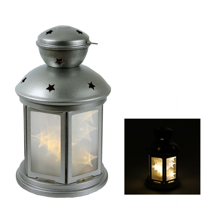 S4 Lights 8.25" LED Lighted Invisilite Holographic Star Hanging Silver Lantern, 2 of 3