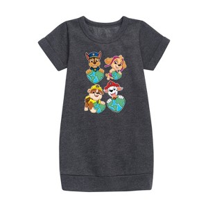 - Paw Patrol - Heart Earth Graphic Short Sleeve Fleece Dress - 1 of 4