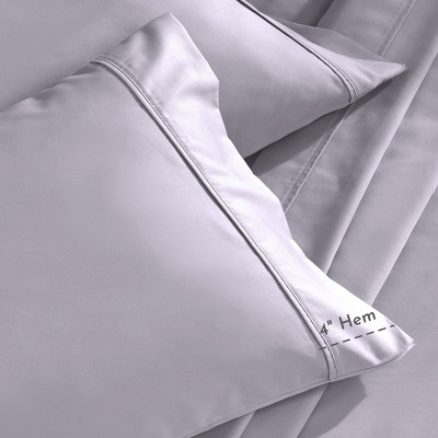 Lavender Gray Twin Cotton Sateen Sheet Set