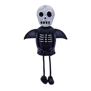 Transpac Primitive Skull Shelf Sitter Decorative Figurine for Halloween Black Tabletop Mantel Indoor Home Decor Gift - 1 of 1