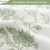 Aoibox Sage Green Floral Shower Curtain, Cotton Blend Bathroom Decor with Rust-Resistant Hooks, Machine Washable for Easy Care - 2 of 4