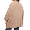 Coolmee Womens Plus Size Cardigan Sweaters Long Sleeves Open Front Chunky Knit Casual Jackets - 3 of 4