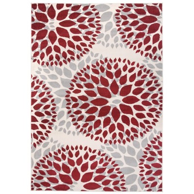 World Rug Gallery Geometric Circles Red 6'6