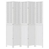 vidaXL Paulownia Room Divider 5-Piece Folding Screen for Bedroom Living Room Office Spanish Wall Privacy Screen White Solid Wood - 4 of 4