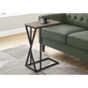 FONTOI C-shaped Side Table, Bedside Table Features Metal Frame with Asymmetrical Triangle Detail for Living Room, Bedroom, Taupe, 18.5"*25.25"*10.25" - 2 of 4