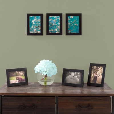Hasting Home Set of 6, Black Picture Frames Set with Stand and Hooks