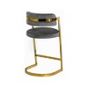 Meridian Furniture,Stephanie Grey Velvet Stool, Set of 2 - 2 of 4
