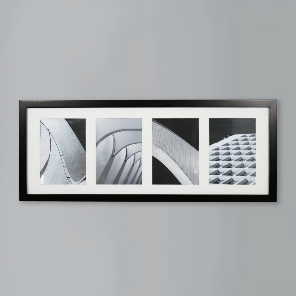 Photos - Photo Frame / Album 5" x 7" Thin Collage 4 Photos Frame Black - Threshold™