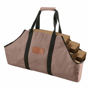 WHITE DUCK Tote Shape Canvas Firewood Log Carrier Waxed Heavy-Duty Collapsible Tote with Handles for Wood, Gear, or Tools - 1 of 4