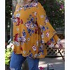 Women's Floral Layered Bell Sleeve Tunic - PLUS - ANGIE - 3 of 3