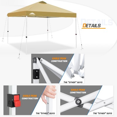 Beige 10x10 ft Pop Up Canopy Tent with Adjustable Height
