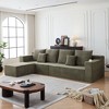 137" Corduroy Modular Sectional Cloud Sofa with Deep Seat, Cup Holders, and No Assembly Required - 3 of 4