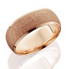 Pompeii3 7mm 14K Rose Gold Hammered Wedding Band Beveled Edge Mens - 2 of 3