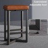 Bar Stools Set of 4, 24.6" Counter Height Barstools with 2.2" Thick PU Leather Seat, Metal Frame & Footrest, Modern Counter Stools for Kitchen - 3 of 4