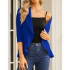 Womens Blazer 3/4 Sleeve Casual Office Business Open Front Suit Jacket Cardigan - 2 of 4