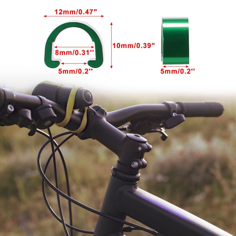 Unique Bargains Bicycle MTB Brake Cable Derailleur Line Case C Shape Buckle Clasps Green 5 Pcs, 3 of 7